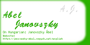 abel janovszky business card